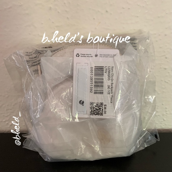 lululemon Nano Clip-On Backpack *Fleece in Light Ivory & Gold OS Brand New NWT - Picture 13 of 14